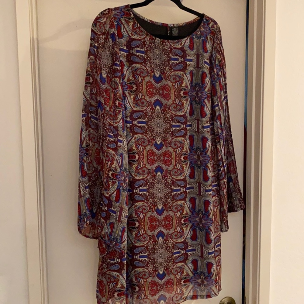 FIRE  long sleeve midi Dress